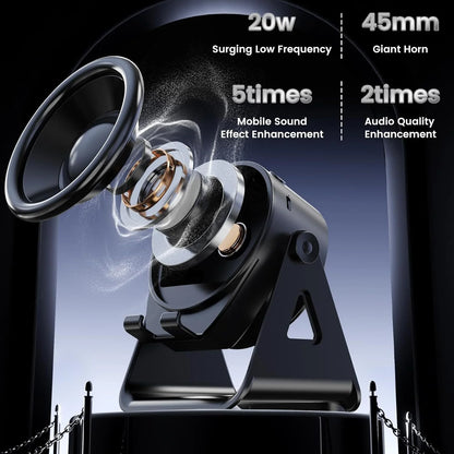 5-in-1 Bluetooth Speaker and Phone Stand – Stereo Audio, RGB Lighting & Universal Device Compatibility