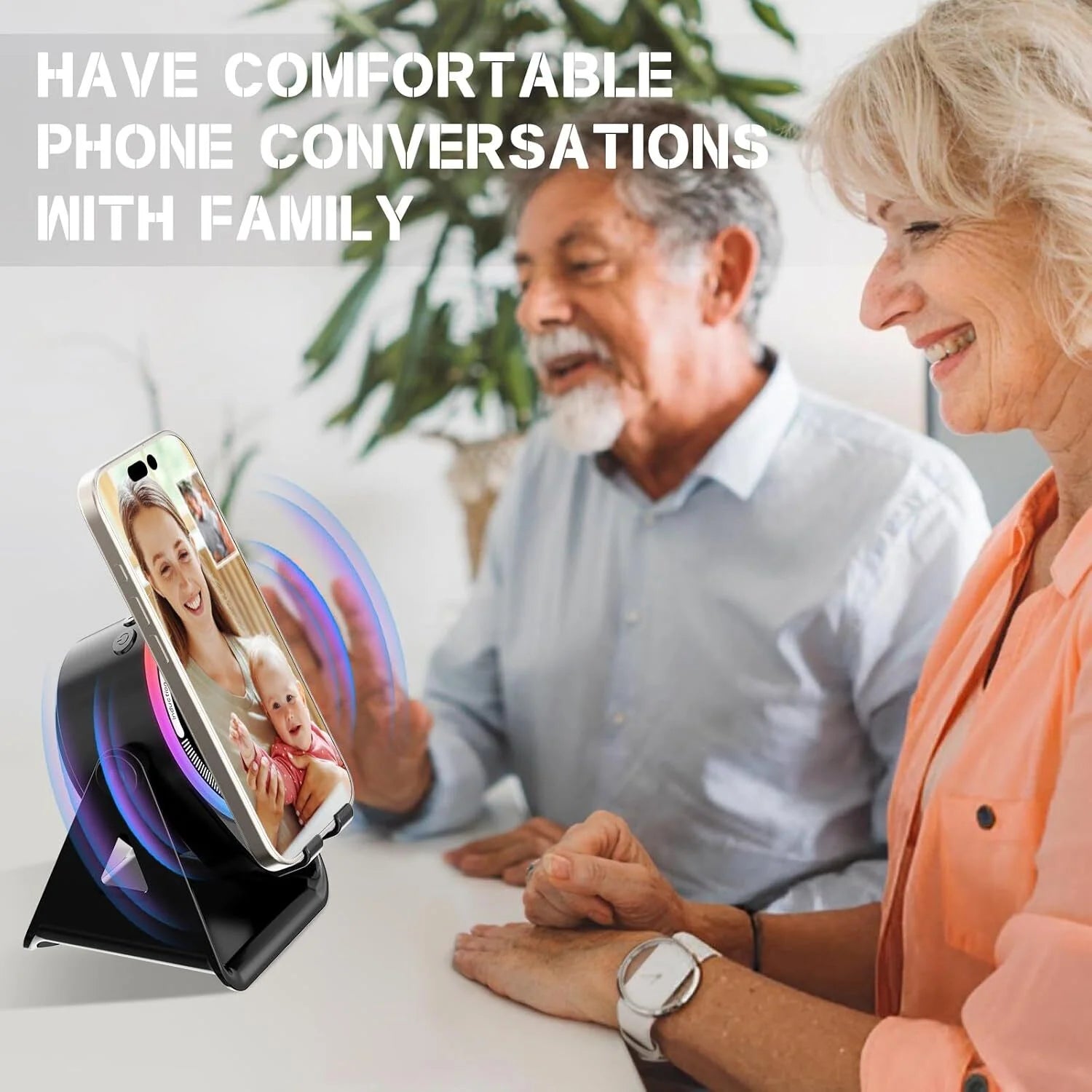 5-in-1 Bluetooth Speaker and Phone Stand – Stereo Audio, RGB Lighting & Universal Device Compatibility