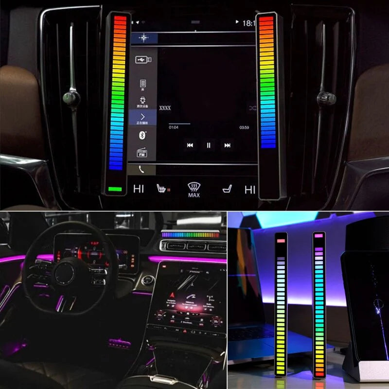 Smart RGB LED Music Sync Light Bar – Dynamic Sound-Reactive Ambient Lighting for Cars