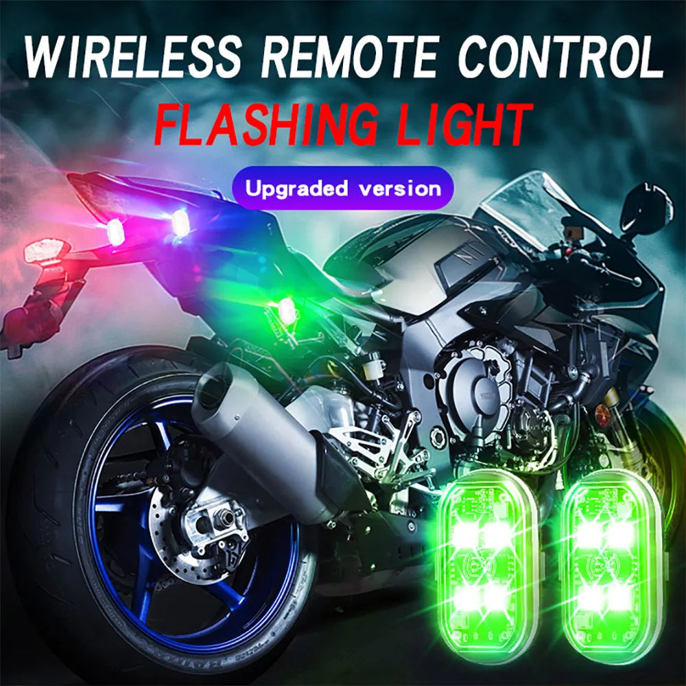 2/4Pcs Wireless LED Strobe Lights Car Decor Atmosphere Light, 8 Colors Rechargeable Led Lights Anti-Collision LED Warning Light