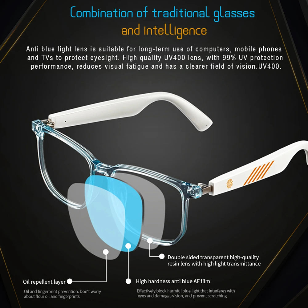 Bluetooth 5.0 Smart Audio Sunglasses with Wireless Music & Hands-Free Calling