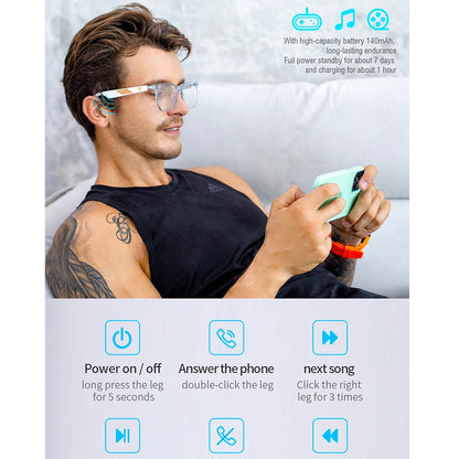 Bluetooth 5.0 Smart Audio Sunglasses with Wireless Music & Hands-Free Calling