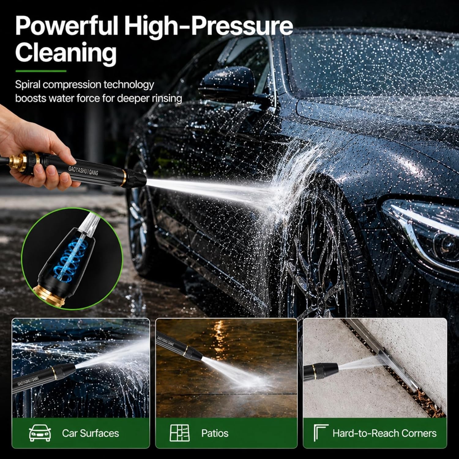 High-Pressure Garden Hose Jet Nozzle | Power Washer Attachment for Car Washing & Outdoor Cleaning (Type B)