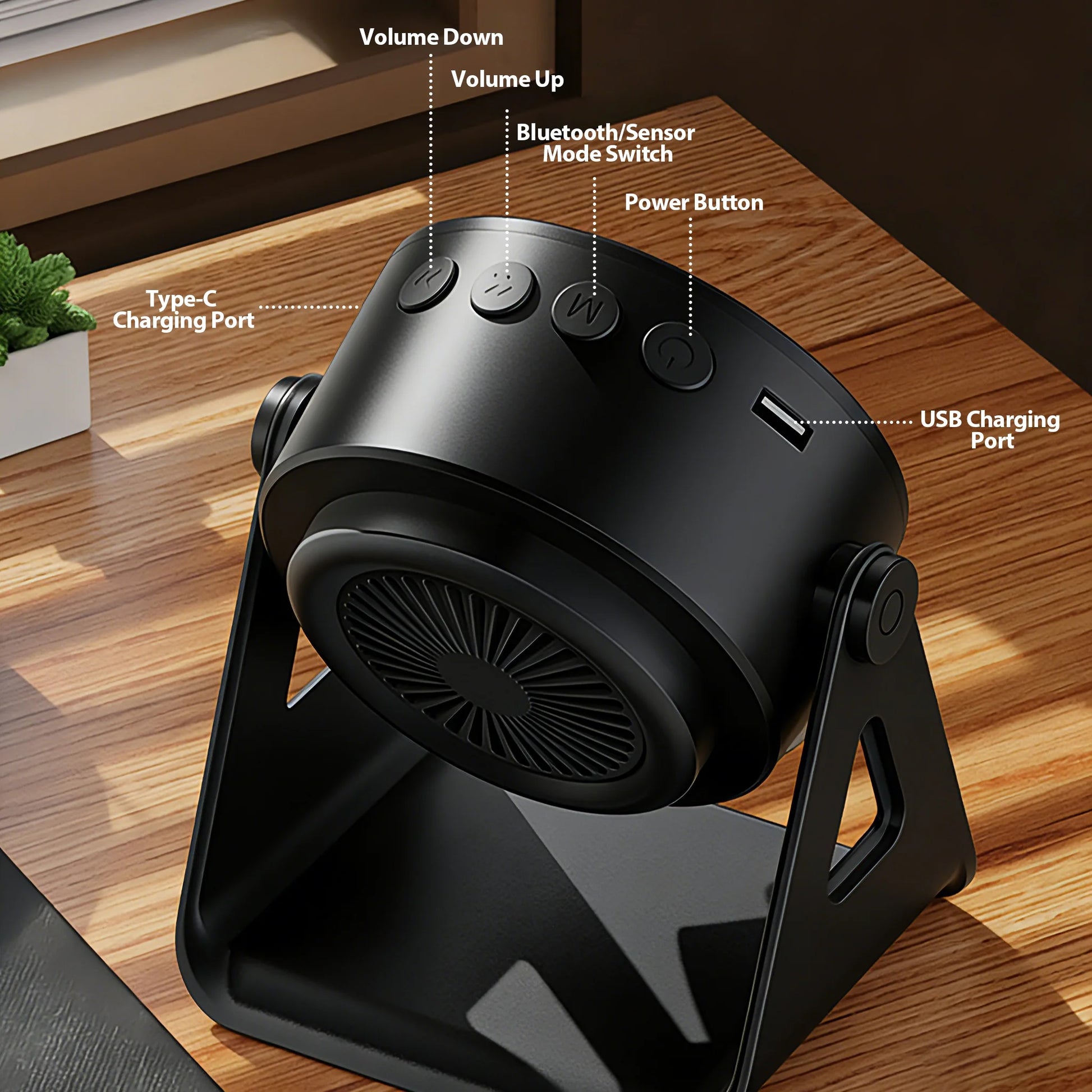 5-in-1 Bluetooth Speaker and Phone Stand – Stereo Audio, RGB Lighting & Universal Device Compatibility
